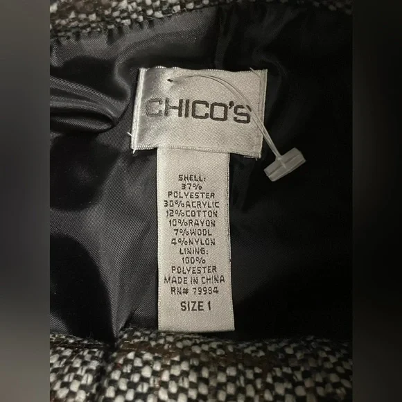 CHICO’S brown bronze long sleeve jacket 1 medium m 8 - Picture 4 of 7